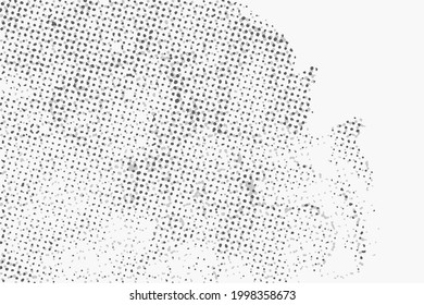 Vector illustration, abstract halftone backdrop in white and black tones in pop art style, monochrome background with pattern for business card, website, interior design, labels and stickers
