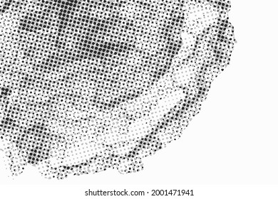 Vector illustration, abstract halftone backdrop in white and black tones in pop art style, monochrome background with pattern for business card, website, interior design, labels and stickers