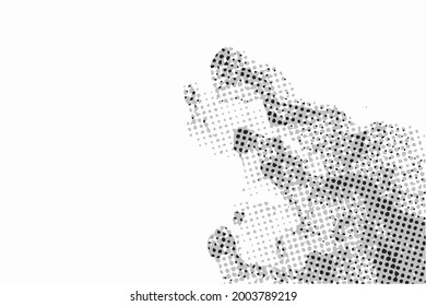 Ilustración vectorial, fondo abstracto de medio tono en tonos blancos y negros en estilo de arte pop, fondo monocromo con patrón para tarjeta de visita, sitio web, diseño interior, etiquetas y pegatinas
