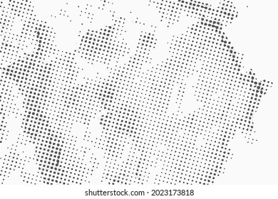 Vector illustration, abstract halftone backdrop in white and black tones in pop art style, monochrome background with pattern for business card, website, interior design, labels and stickers
