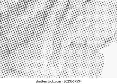 Vector illustration, abstract halftone backdrop in white and black tones in pop art style, monochrome background with pattern for business card, website, interior design, labels and stickers