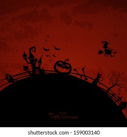 Vector Illustration of an Abstract Halloween Background