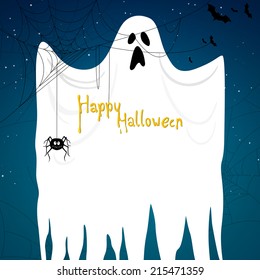 Vector Illustration of an Abstract Halloween Background with Ghost