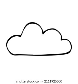 Ilustración vectorial de la nube de garabatos dibujados a mano abstracta. Ilustración de la señal del tiempo del arte de la línea del doodle.