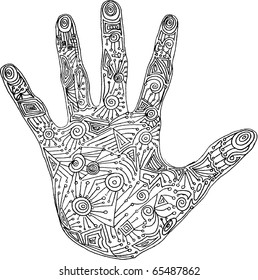 vector illustration of abstract hand unique