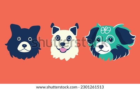 Vector illustration of abstract hand-drawn dogs. Ideal for garment, fabric, textile, nursery decoration, wrapping paper