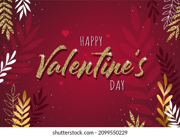 Vector illustration of abstract heart background on Valentines Day. Romantic quote postcard, card, invitation, poster template.