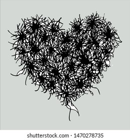 vector illustration of abstract heart icon with lines, EPS 10