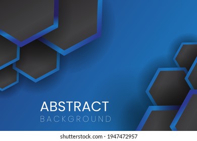 Vector illustration of Abstract Hexagon Background. Hexagon Geometric with Blue and Black colors. vector abstract gradient illustrations. Perfect for backgrounds for the cover of magazines, 
