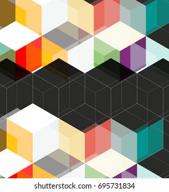 Vector Illustration of  abstract hexagon background. Technology polygonal design. 