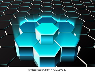 Vector illustration of Abstract hexagonal background