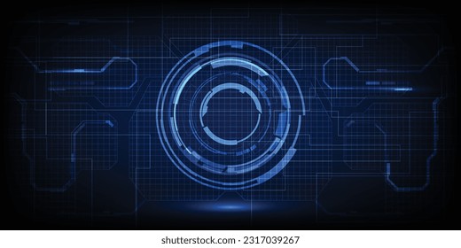 Vector illustration of Abstract hi tech HUD interface and circuit digital technology background.Digital communication innovation and technology concepts.