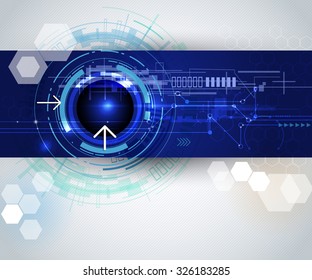 Vector illustration Abstract hi tech , Modern electronic technology on blue background with Blank space for your content, template, communication, network ,web design, business tech presentation