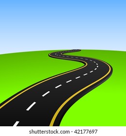 Vector illustration of abstract highway going to horizon.