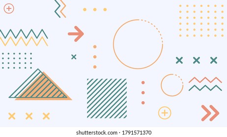 vector illustration of abstract hipster background with memphis geometric patterns shape and line