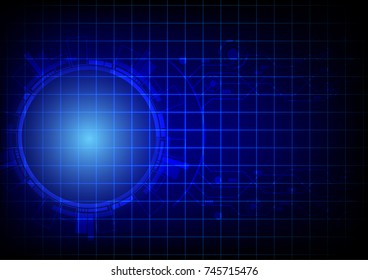 Vector illustration abstract hi-tech circle on dark background