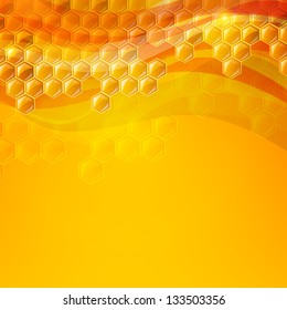 Vector Illustration of an Abstract Honey Background