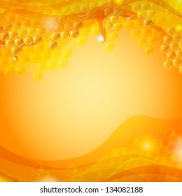 Vector Illustration of an Abstract Honey Background