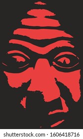 vector illustration of abstract horror human like face