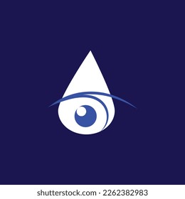 Vector illustration of the abstract human eye in clean water splash Logo