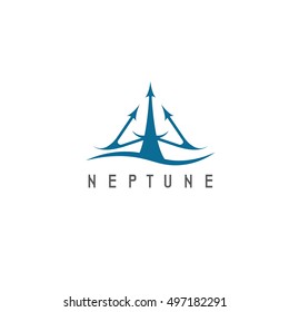 vector illustration of abstract icon neptune trident