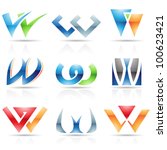 Vector illustration of abstract icons based on the letter W