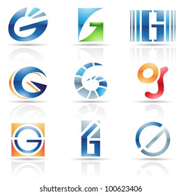 Vector illustration of abstract icons based on the letter G