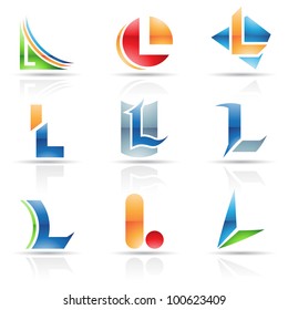 Vector illustration of abstract icons based on the letter L