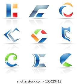 Vector illustration of abstract icons based on the letter C