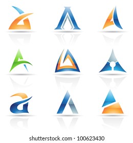 Vector illustration of abstract icons based on the letter A