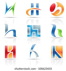 Vector illustration of abstract icons based on the letter H