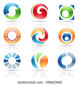 Vector illustration of abstract icons based on the letter O