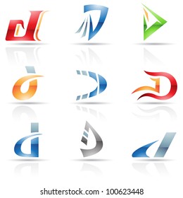 Vector illustration of abstract icons based on the letter D