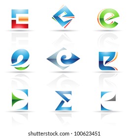 Vector illustration of abstract icons based on the letter E