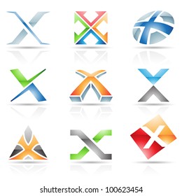 Vector illustration of abstract icons based on the letter X