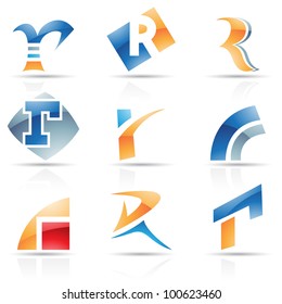 Vector illustration of abstract icons based on the letter R