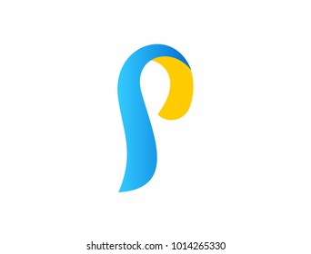 Vector illustration of abstract icons based on the letter P