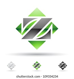 Ilustração vetorial de ícones abstratos com base na letra Z
