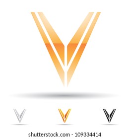 Vector illustration of abstract icons based on the letter V