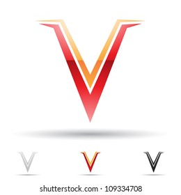 Vector illustration of abstract icons based on the letter V