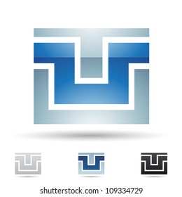 Vektorgrafik abstrakter Symbole auf der Grundlage des Buchstabens U