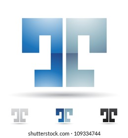 Vector illustration of abstract icons based on the letter T