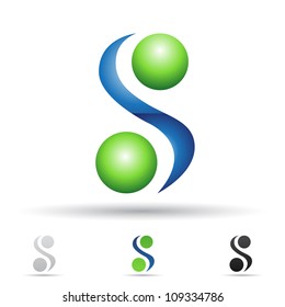 Vector illustration of abstract icons based on the letter S