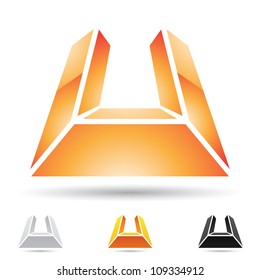Vector illustration of abstract icons based on the letter U