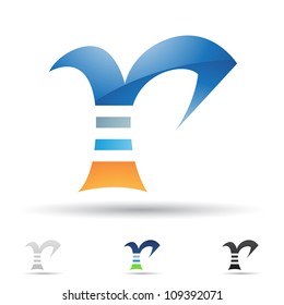 Vector illustration of abstract icons based on the letter R