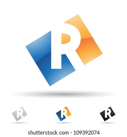 Vector illustration of abstract icons based on the letter R