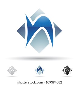 Vector illustration of abstract icons based on the letter N