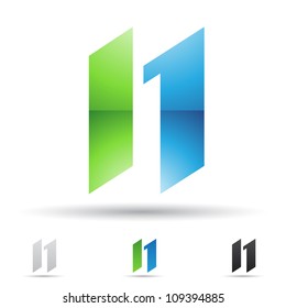 Vector illustration of abstract icons based on the letter N