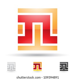 Vector illustration of abstract icons based on the letter N