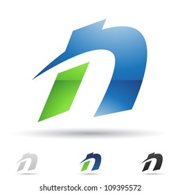Vector illustration of abstract icons based on the letter N